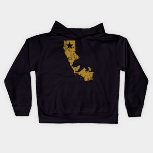 Vintage California Golden State Map Kids Hoodie